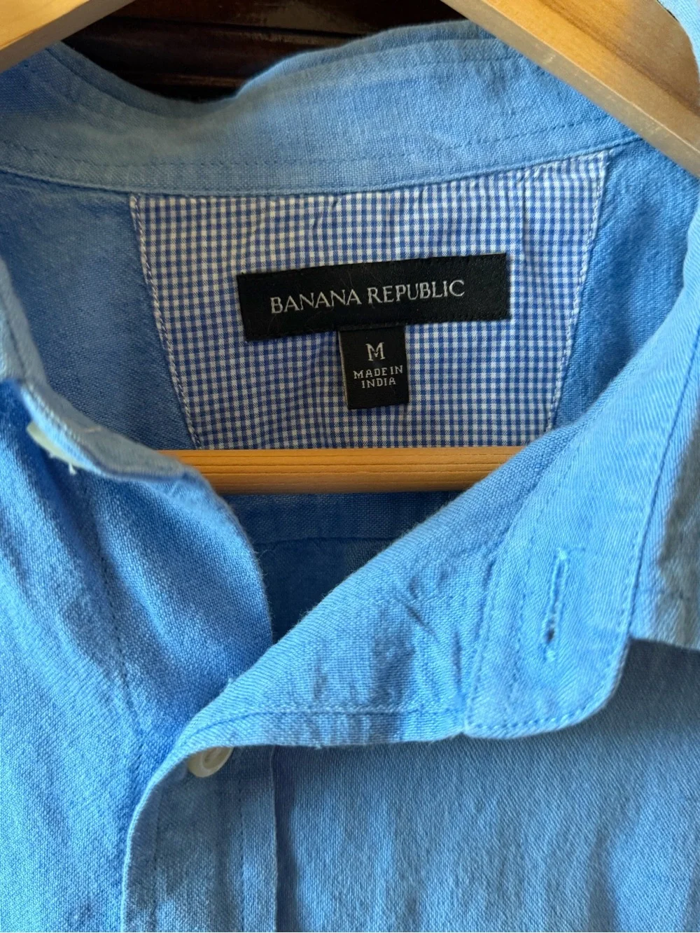 Banana Republic Sky Blue Short Sleeve Button-Down Shirt